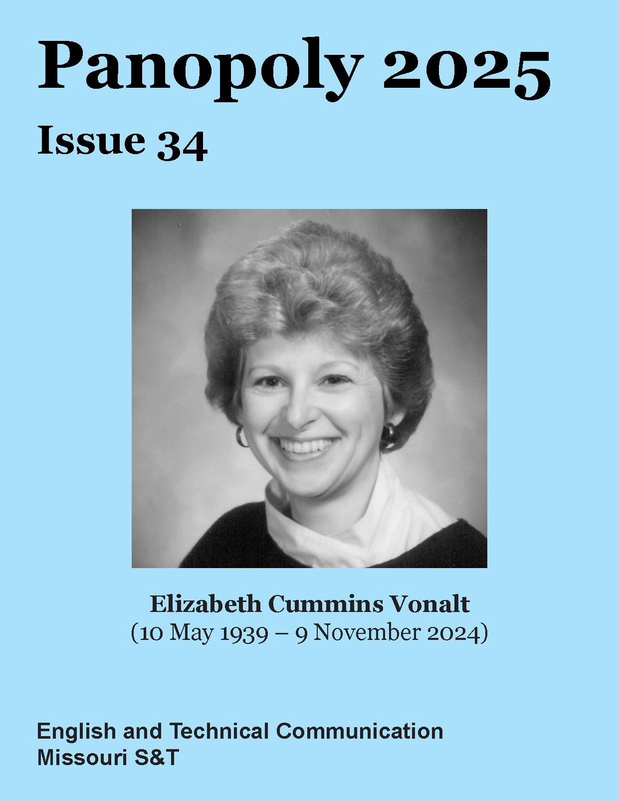 Panoply 2025 cover featuring Elizabeth Cummins Vonalt